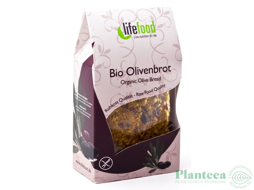 Paine crocanta masline raw bio 90g - LIFEFOOD
