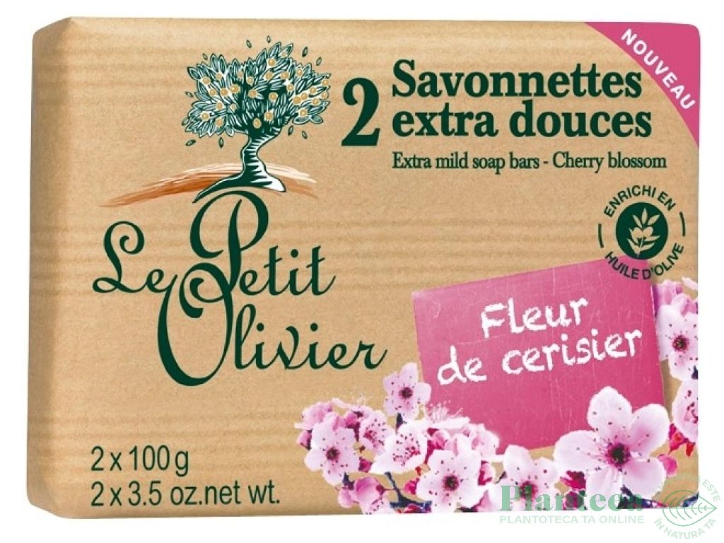 Sapun extra moale flori cires 2x100g - LE PETIT OLIVIER