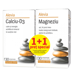 Pachet Calciu citrat D3 30cp+Magneziu citrat 30cp - ALEVIA