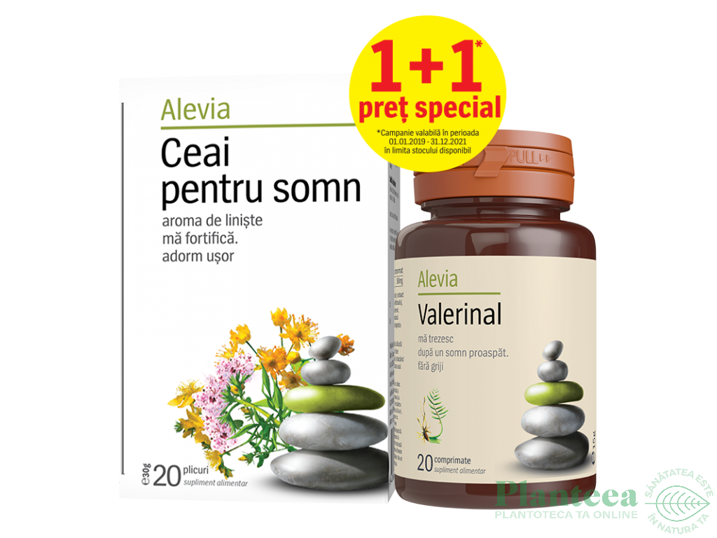 Kit pt somn [Valerinal 20cp+Ceai somn 20dz] 2b - ALEVIA