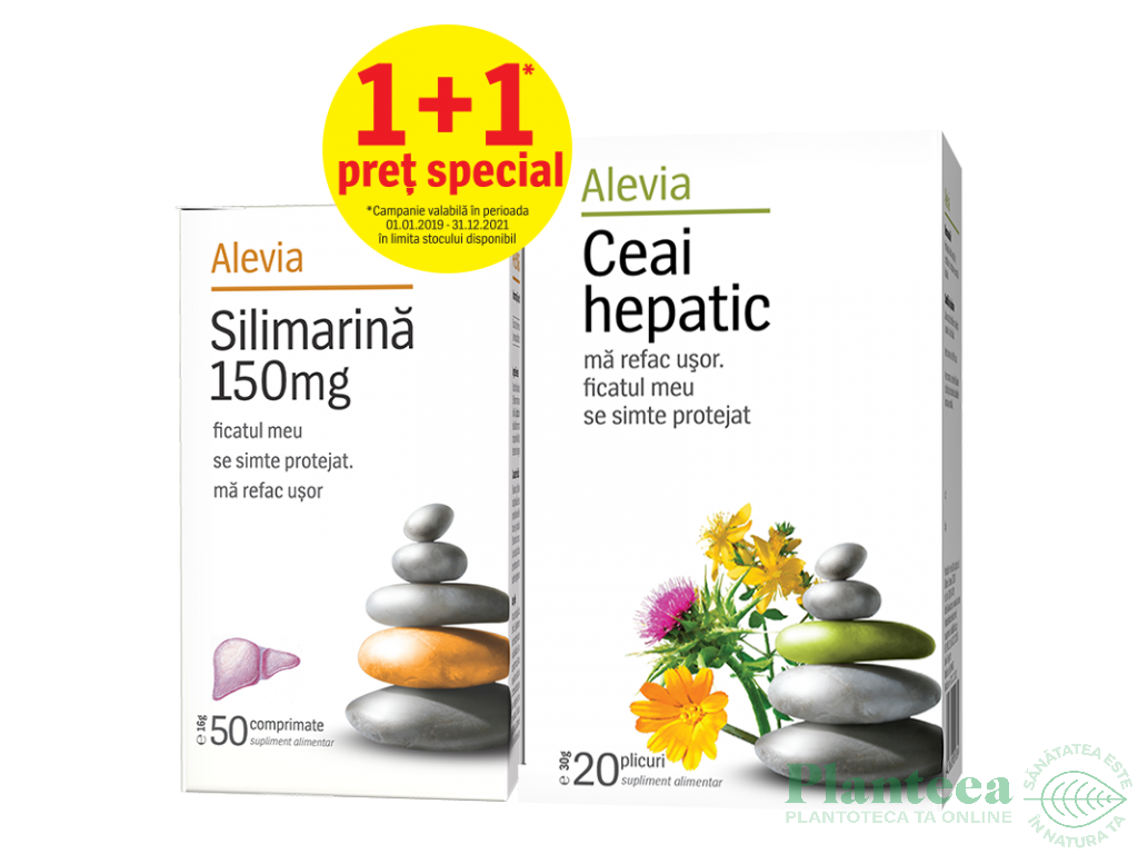 Kit Hepatic [silimarina 150mg 50cp+ceai medicinal 20dz] 2b - ALEVIA