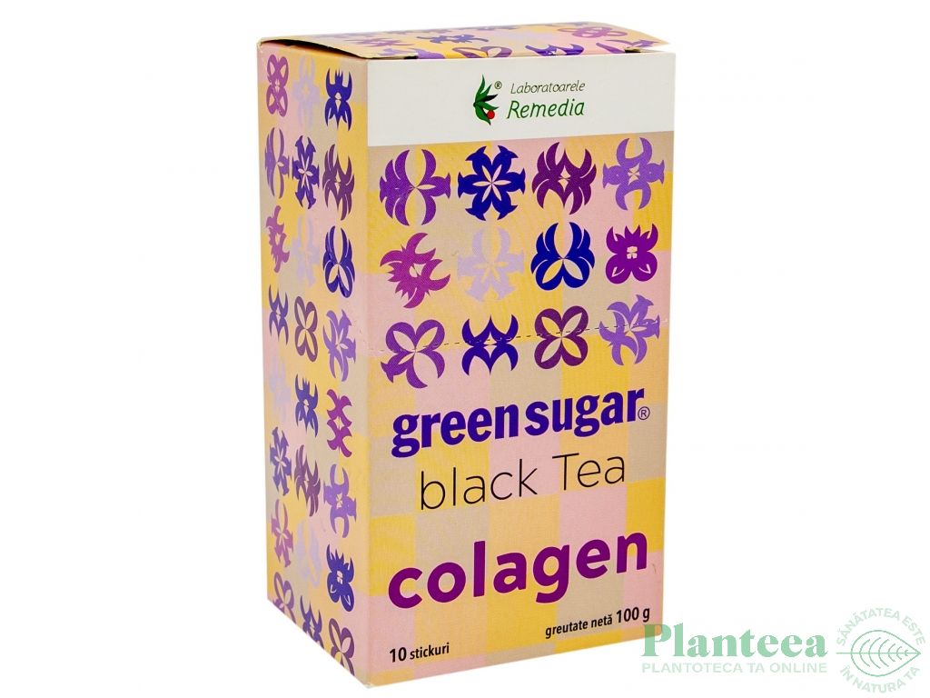 Ceai negru instant colagen 10dz - GREEN SUGAR