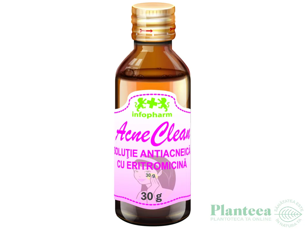 Solutie antiacnee eritromicina AcneClean 30g - INFOPHARM