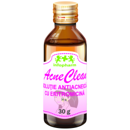 Solutie antiacnee eritromicina AcneClean 30g - INFOPHARM