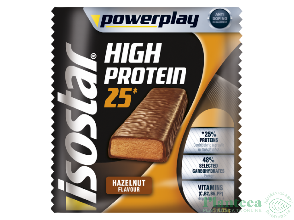 Batoane proteice alune Powerplay 3x35g - ISOSTAR