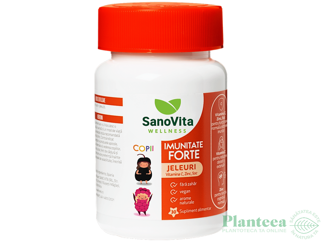 Jeleuri Imunitate Forte copii fara zahar Wellness 30b - SANOVITA