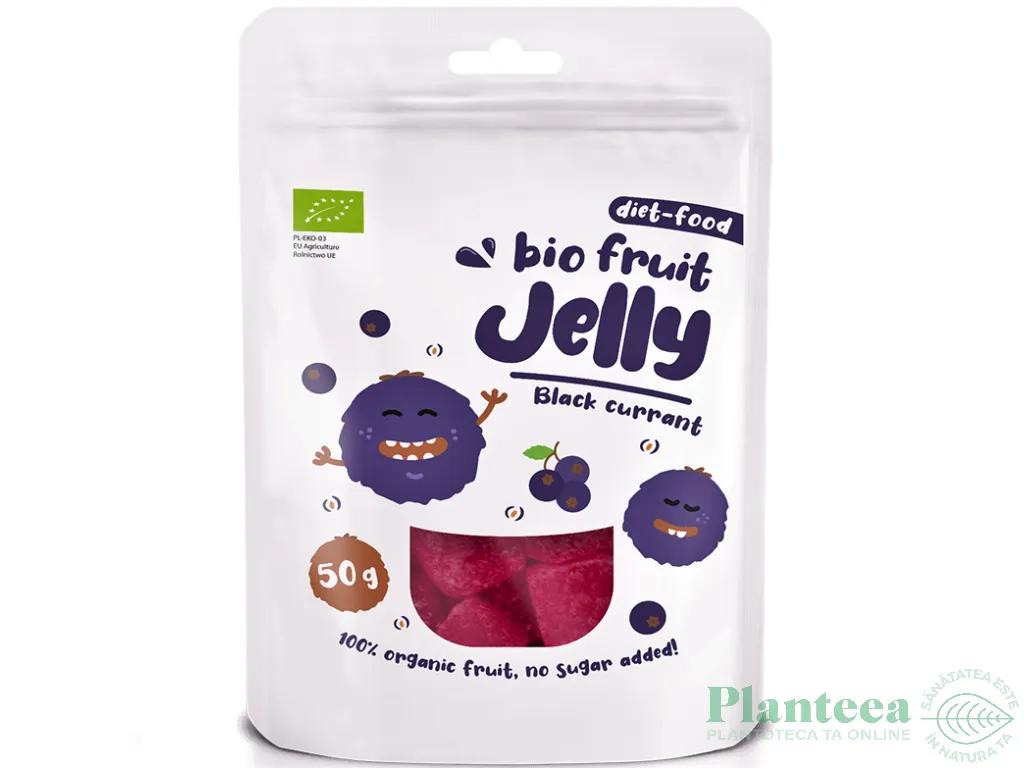 Jeleuri fructe vegane coacaze negre fara zahar eco 50g - DIET FOOD