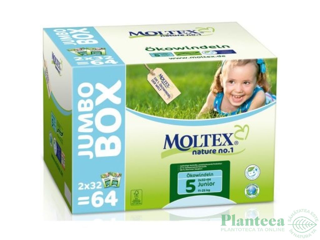 Scutece naturale nr5 junior {11~25kg} 64b - MOLTEX