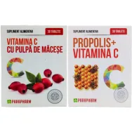 Kit Imunitate intensiva [Vitamina C macese + Propolis C] 2x30cp - PARAPHARM