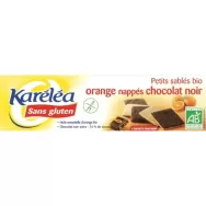 Biscuiti portocale glazura ciocolata neagra fara gluten 130g - KARELEA