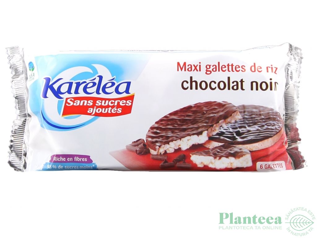 Rondele expandate orez ciocolata neagra fara zahar 100g - KARELEA