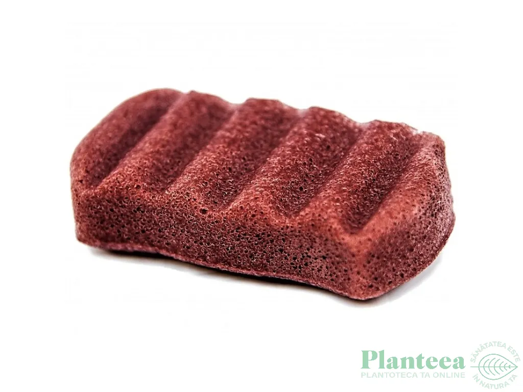 Burete konjac argila rosie pt corp regenerare 13,5cm - PURE KONJAC SPONGE