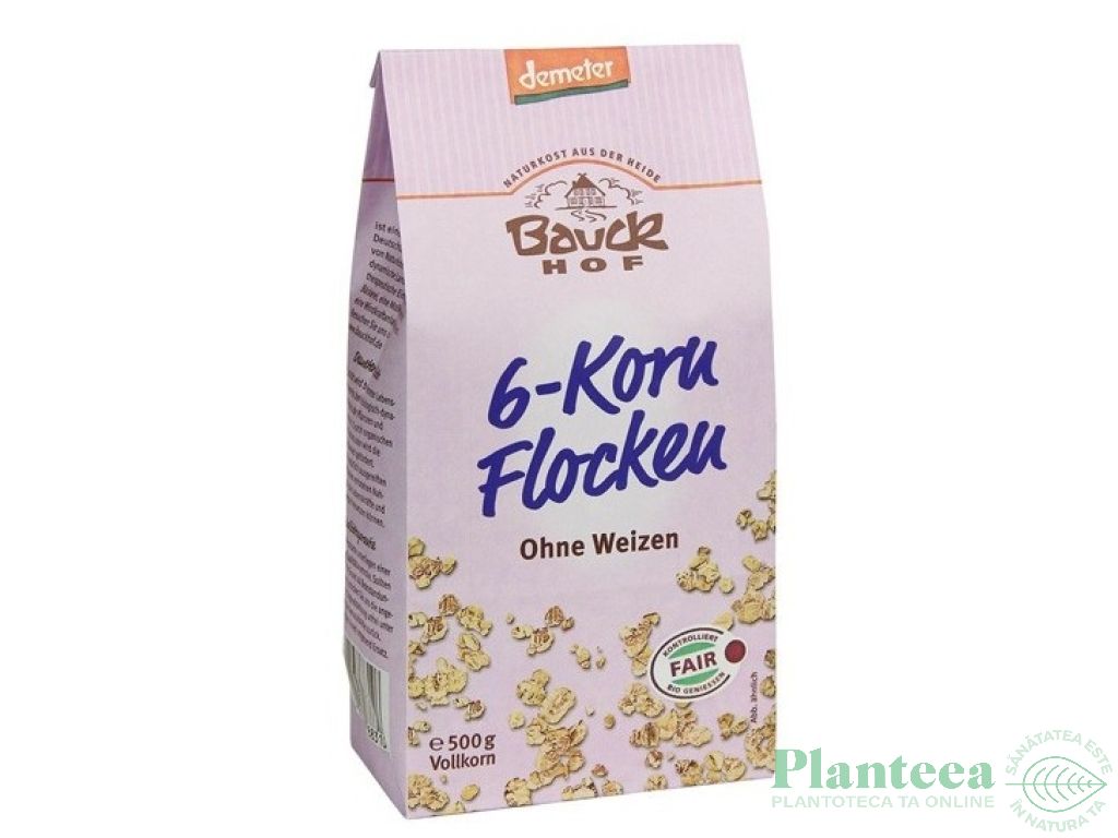 Fulgi 6cereale integrale fara grau 500g - BAUCK HOF