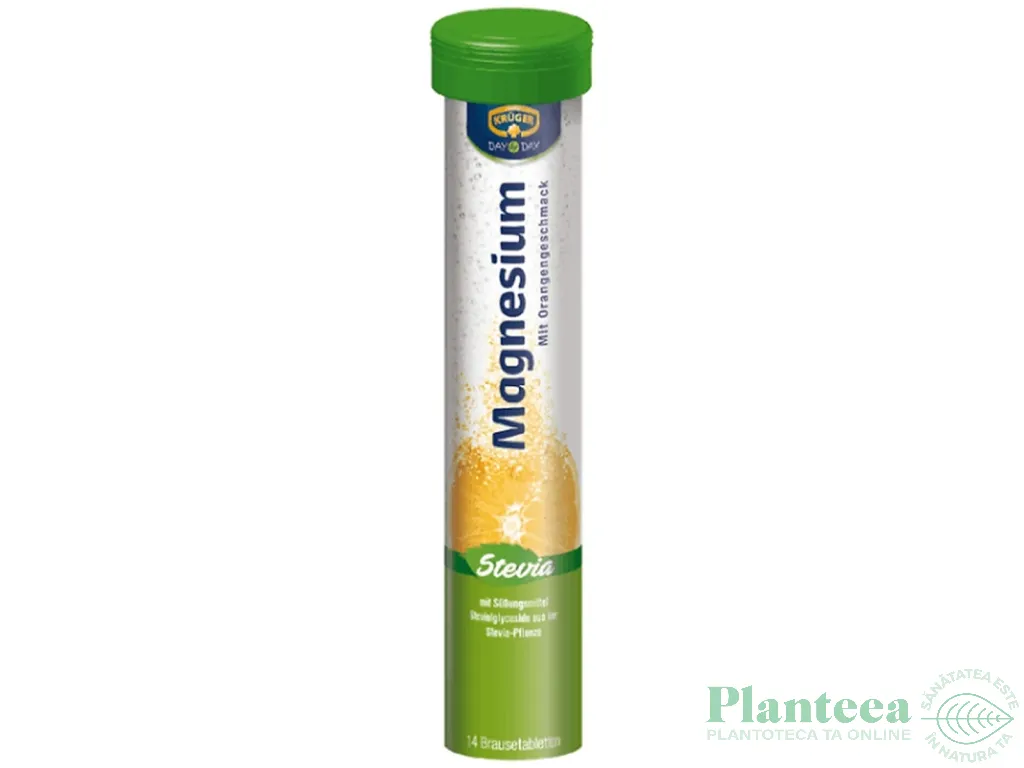 Tablete efervescente Magneziu cu stevia fara zahar 14tb - KRUGER