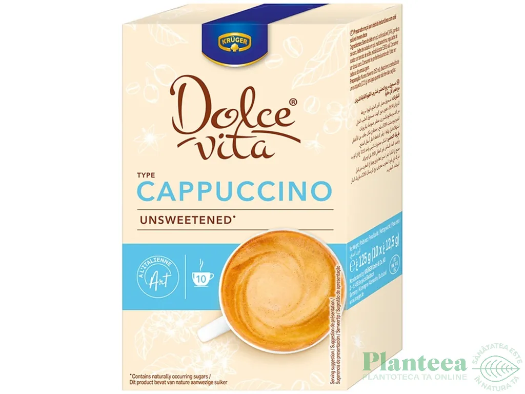 Cappuccino instant Neindulcit 10x12,5g - KRUGER