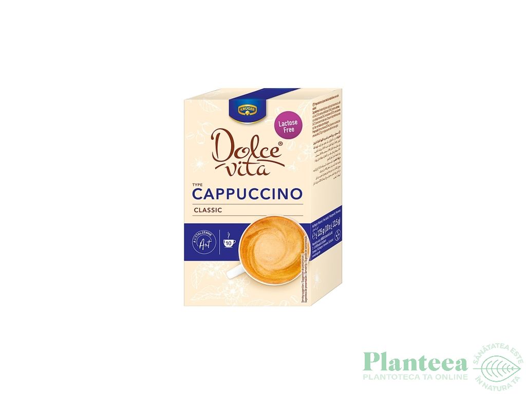 Cappuccino instant Classic fara lactoza 10x12,5g - KRUGER