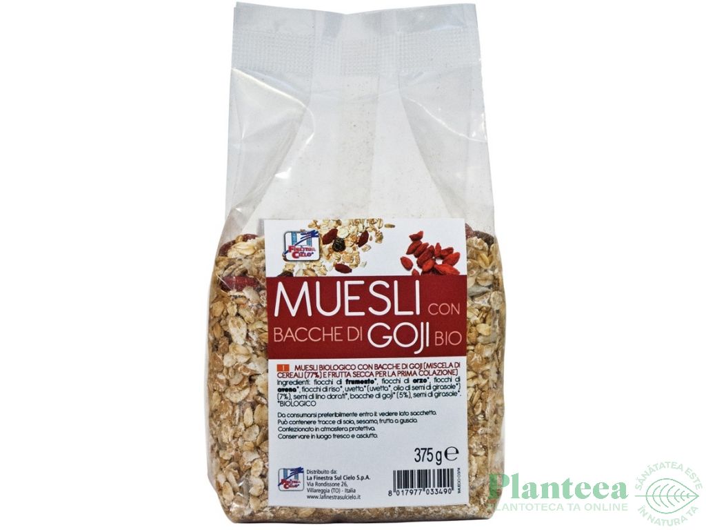 Musli goji fara zahar eco 375g - LA FINESTRA SUL CIELO