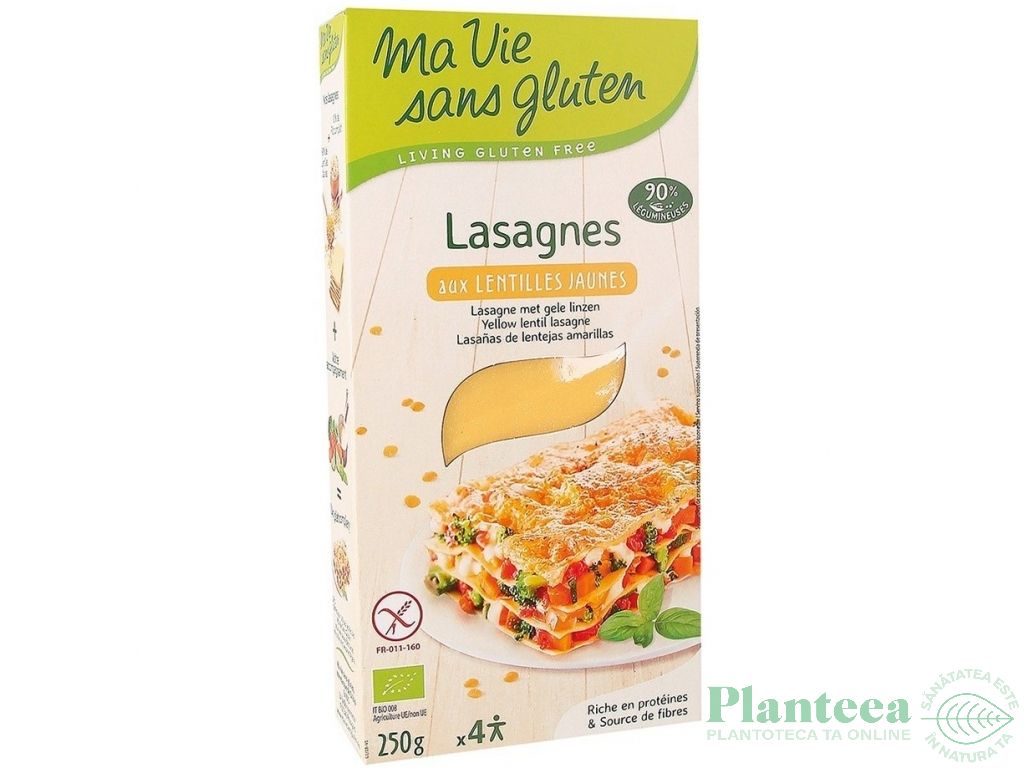 Paste lasagna linte galbena fara gluten eco 250g - MA VIE SANS GLUTEN