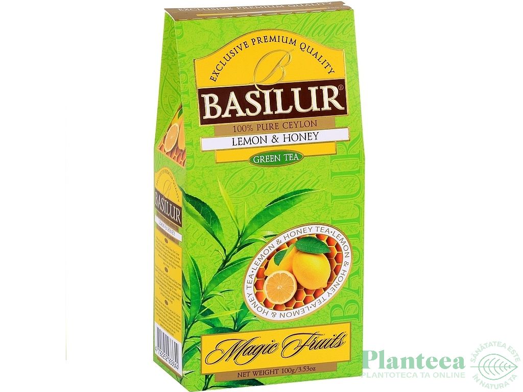 Ceai verde ceylon Magic Fruits lamaie miere refill 100g - BASILUR