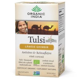 Ceai tulsi lamaie ghimbir 18dz - ORGANIC INDIA