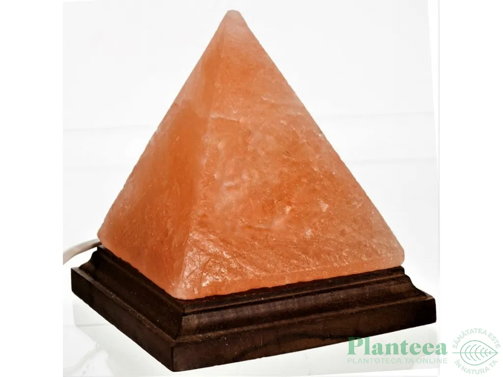 Veioza sare himalaya Piramida suport lemn 3kg - MONTE SALT CRYSTAL