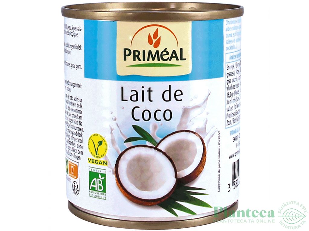 Lapte cocos bio 225ml - PRIMEAL