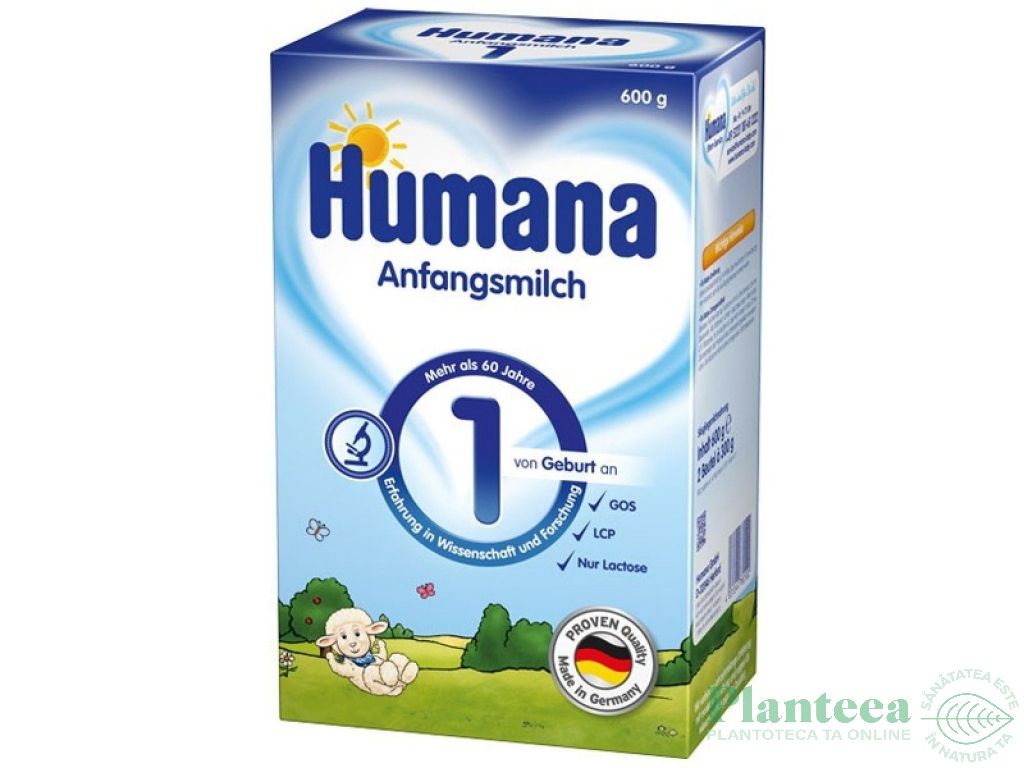 Lapte formula1 GOS bebe 0~6luni 600g - HUMANA
