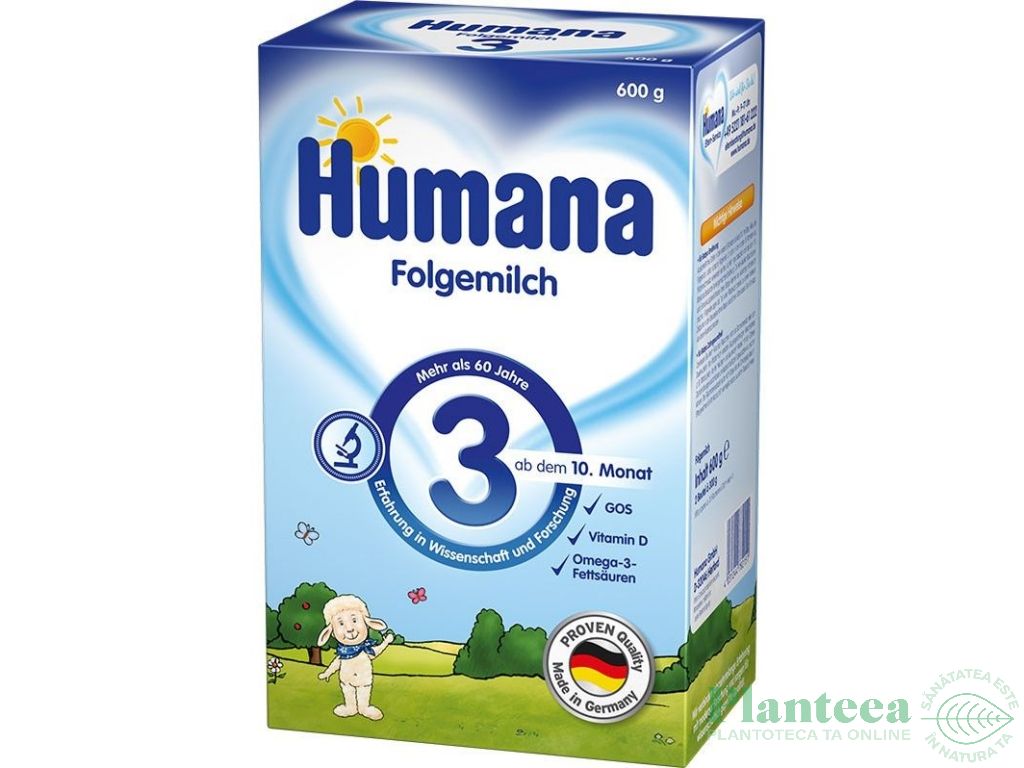 Lapte formula3 prebiotic +10luni 600g - HUMANA