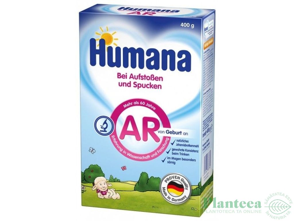 Lapte formula AR antiregurgitare +0luni 400g - HUMANA