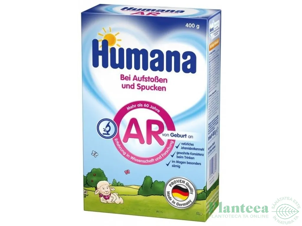 Lapte formula AR antiregurgitare +0luni 400g - HUMANA