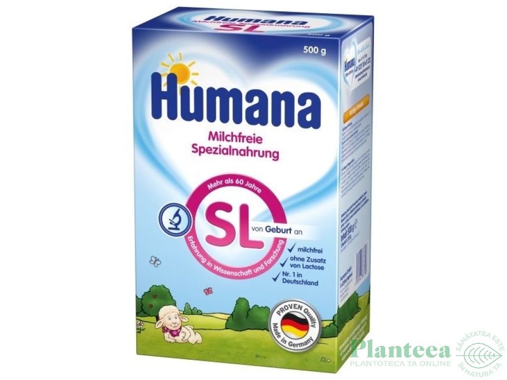 Lapte formula SL fara lactoza bebe 0~6luni 500g - HUMANA