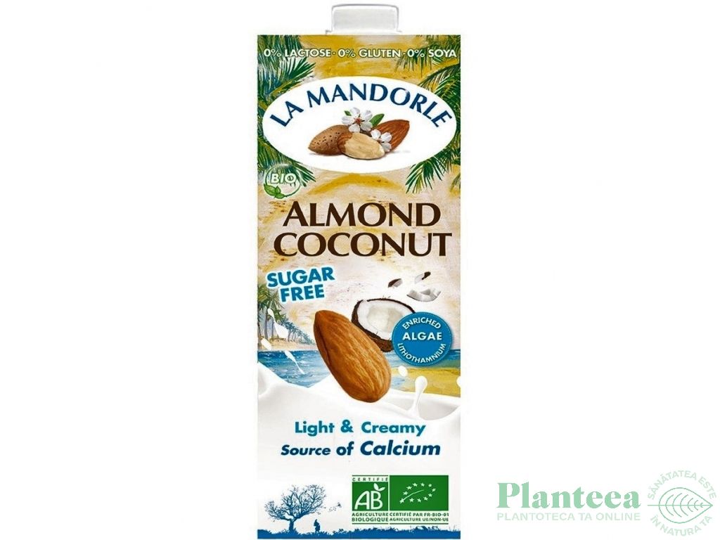 Lapte cocos migdale fara zaharuri eco 1L - LA MANDORLE