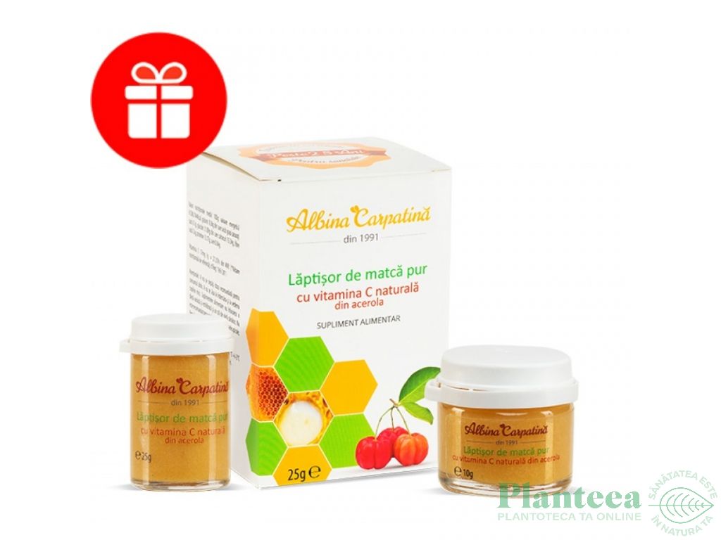 Pachet Laptisor matca pur crud vitamina C acerola 25g+10g - ALBINA CARPATINA