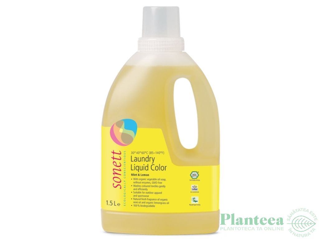 Detergent lichid rufe color menta lamaie 1,5L - SONETT