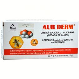 Supozitoare glicerina ceara albine Aur Derm 6x1,5g - LAUR MED