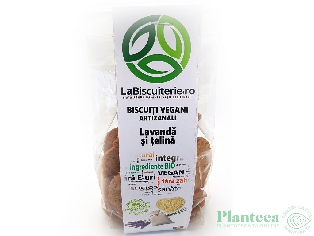 Biscuiti vegani lavanda telina fara zahar 140g - BISCUITERIE