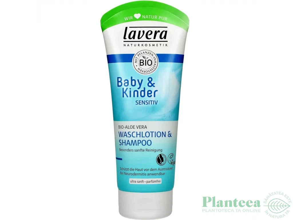 Lotiune dus sampon aloe vera bebelusi copii Sensitiv 200ml - LAVERA