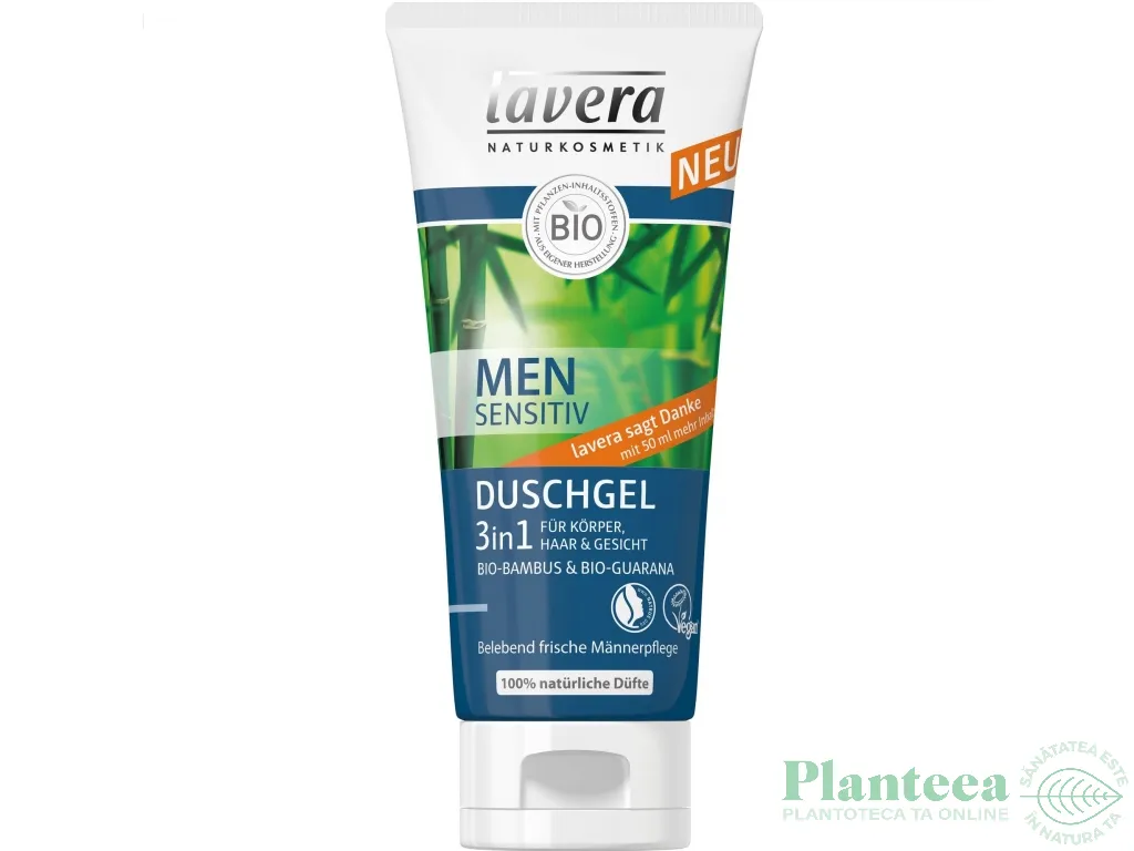 Gel dus 3in1 corp par fata barbati Sensitiv 150ml - LAVERA