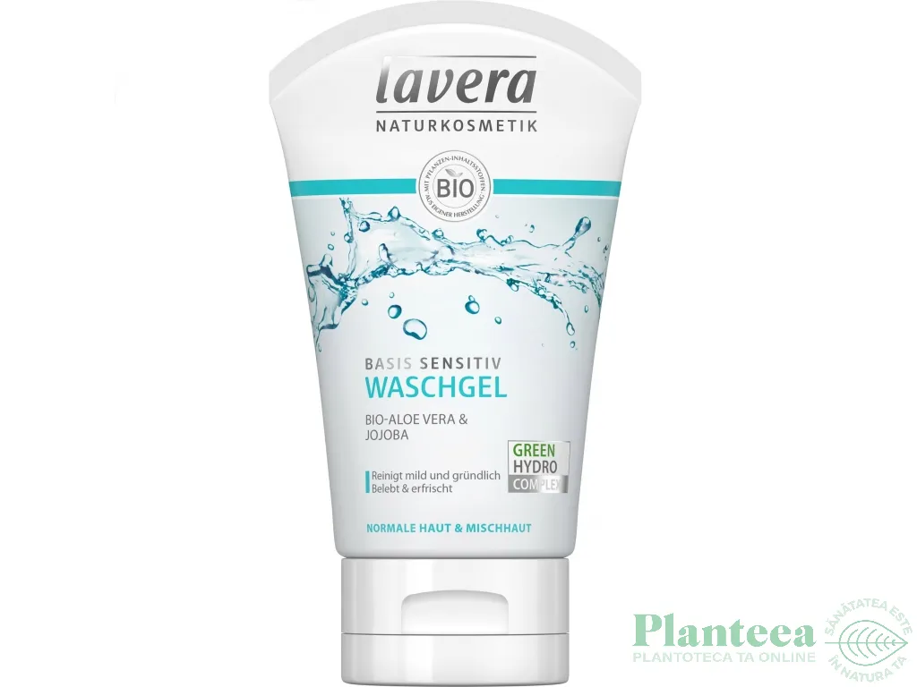 Gel curatare ten normal/mixt Basis Sensitiv 125ml - LAVERA