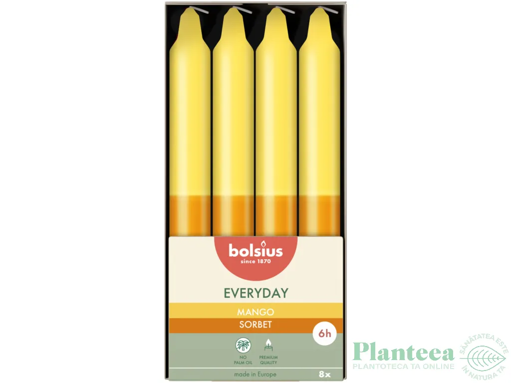 Lumanari cilindrice parfumate Bolsius 6h Mango 8b - BOLSIUS