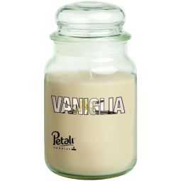 Lumanare parfumata borcan mare cu capac 100h Vanilie 550g - PETALI