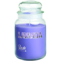 Lumanare parfumata borcan mare cu capac 100h Lavanda 550g - PETALI