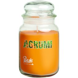 Lumanare parfumata borcan mare cu capac 100h Citrus 550g - PETALI