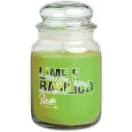 Lumanare parfumata borcan mare cu capac 100h Lime basilico 550g - PETALI