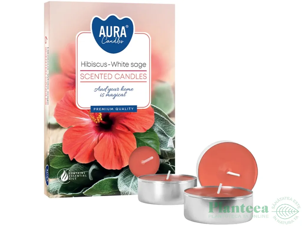 Lumanari pastila parfumate 4h Hibiscus salvie 6b - AURA