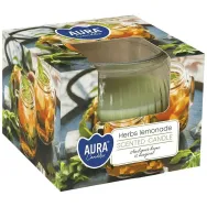 Lumanare parfumata pahar 18h Herbs lemonade 80g - AURA