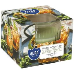 Lumanare parfumata pahar 18h Herbs lemonade 80g - AURA