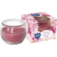 Lumanare parfumata pahar 18h Pink flowers 80g - AURA