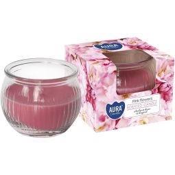 Lumanare parfumata pahar 18h Pink flowers 80g - AURA