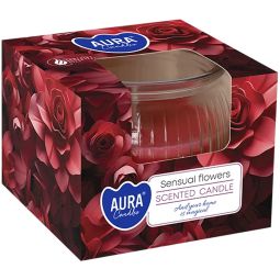 Lumanare parfumata pahar 18h Sensual flowers 80g - AURA